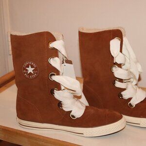 NEW Converse Chuck Taylor Women 9All Star Beverly Fleece Suede Shoes Brown Boots